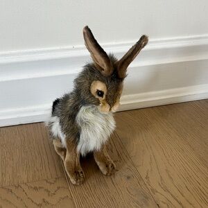 Charming Brown and White Stuffed Rabbit Toy